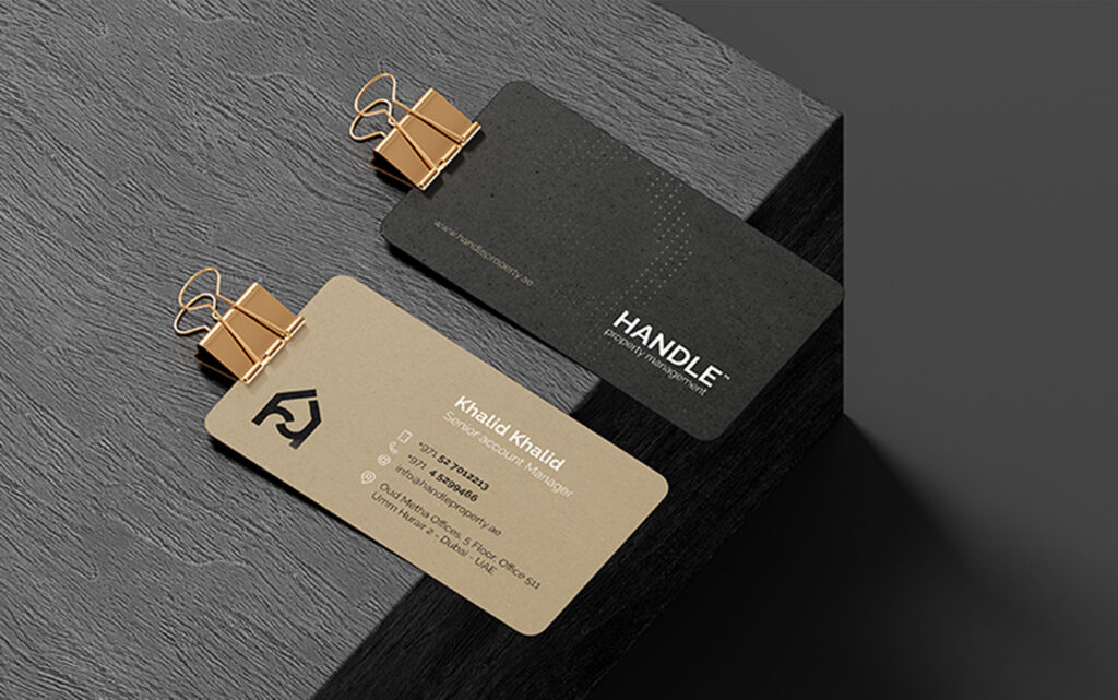 Corporate stationery design including business cards and letterheads for property management firm