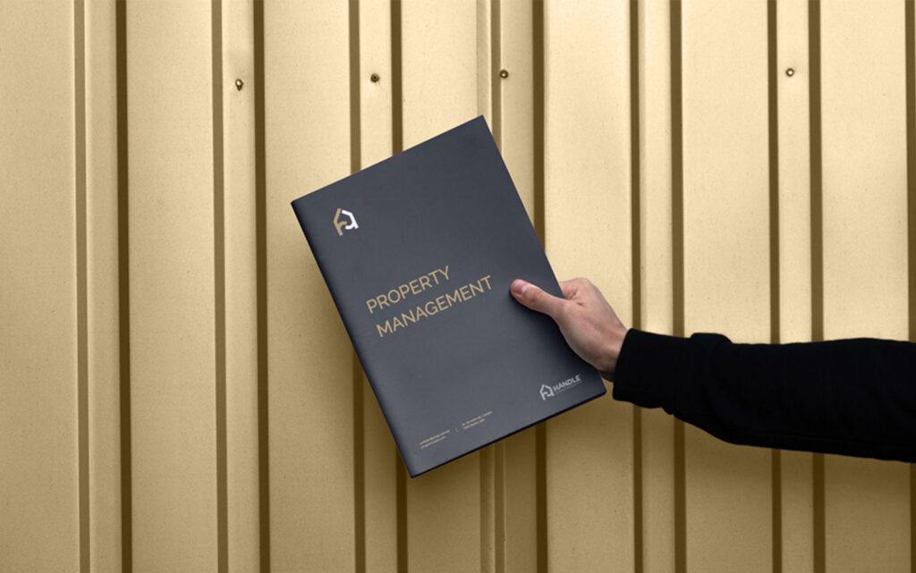 Minimalist and modern visual identity elements for real estate and property management branding