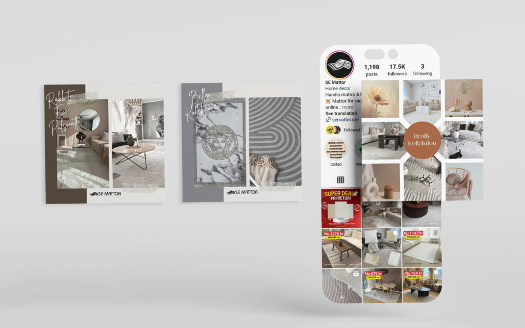 Social media management and Instagram Shop integration for SE Mattor e-commerce sales